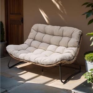 Crestlive All-Weather Rattan Patio Loveseat - Beige