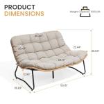 Crestlive All-Weather Rattan Patio Loveseat - Beige