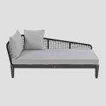 L-Shaped Patio Sofa with Removable Cushions, Grey