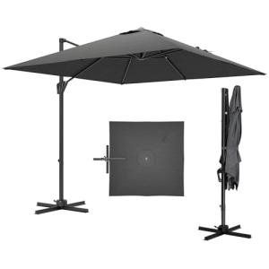 8x8FT Adjustable Cantilever Patio Umbrella - Dark Gray