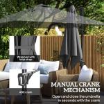 8x8FT Adjustable Cantilever Patio Umbrella - Dark Gray