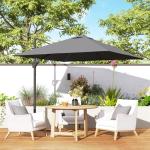 8x8FT Adjustable Cantilever Patio Umbrella - Dark Gray