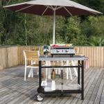 Movable Stainless Steel Dining Cart with Double Shelf