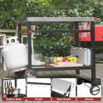 Movable Stainless Steel Dining Cart with Double Shelf