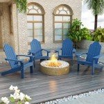 Navy Blue Adirondack Chair Set of 4