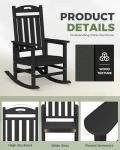 SUUNYN Oversized Outdoor Rocking Chair - Black