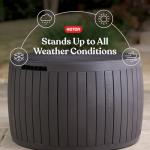 Keter Circa 3-in-1 Outdoor Storage Ottoman, Brown