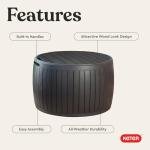 Keter Circa 3-in-1 Outdoor Storage Ottoman, Brown