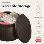 Keter Circa 3-in-1 Outdoor Storage Ottoman, Brown
