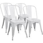 Set of 4 Stackable Metal Dining Chairs