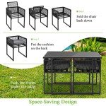 Tangkula 3-Piece Outdoor Dining Set with Cushions