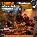 Infrared Outdoor Electric Patio Heater with Timer