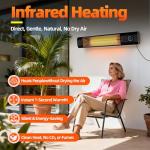 Infrared Outdoor Electric Patio Heater with Timer