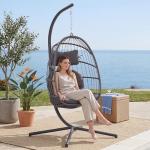 Charcoal Grey Egg Hanging Chair with Stand