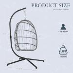 Charcoal Grey Egg Hanging Chair with Stand
