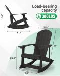 YEFU Outdoor Adirondack Rocking Chair - Black
