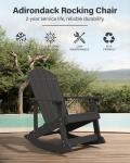 YEFU Outdoor Adirondack Rocking Chair - Black