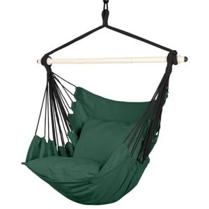 Highwild Hanging Rope Swing Hammock Chair with Cushions