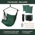 Highwild Hanging Rope Swing Hammock Chair with Cushions