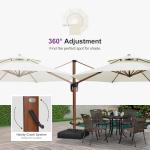 11ft Purple Leaf Cantilever Patio Umbrella - Cream
