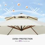 11ft Purple Leaf Cantilever Patio Umbrella - Cream