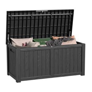 120 Gallon Waterproof Outdoor Storage Box - Black