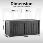 120 Gallon Waterproof Outdoor Storage Box - Black