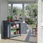 Wooden Outdoor Storage Cabinet with Potting Benches