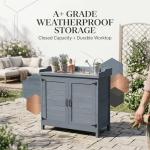 Wooden Outdoor Storage Cabinet with Potting Benches