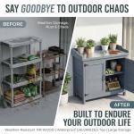 Wooden Outdoor Storage Cabinet with Potting Benches