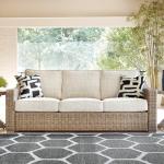 Beachcroft Outdoor Wicker Sofa with Cushions and Pillows