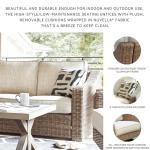 Beachcroft Outdoor Wicker Sofa with Cushions and Pillows