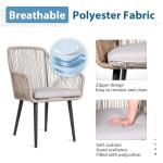 Set of 4 Outdoor Woven Rattan Dining Chairs