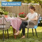Set of 4 Outdoor Woven Rattan Dining Chairs