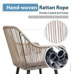 Set of 4 Outdoor Woven Rattan Dining Chairs