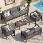 Wisteria Lane 7-Piece Aluminum Patio Conversation Set