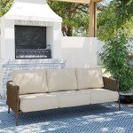 EAST OAK Life Outdoor 3-Seat Sofa with Cushions