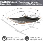 SUNCREAT Heavy Duty Portable Double Hammock – Dark Gray