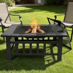 ZENY 32-Inch Outdoor Square Fire Pit Table