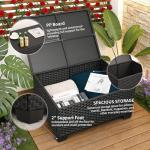 Peacock Blue 6-Piece Rattan Patio Furniture Set