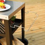 Rolling Outdoor Dining Table with Trash Bag Holder