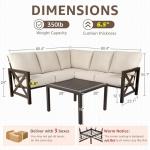 6-Piece Metal Outdoor Sectional Patio Set