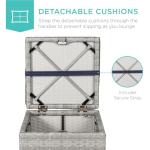 2-Piece Wicker Ottomans for Patio & Backyard