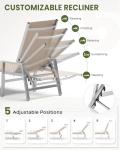 Adjustable Patio Chaise Lounge Chair with Wheels