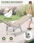 Adjustable Patio Chaise Lounge Chair with Wheels