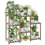 Bamworld 3-Tier Wooden Plant Stand for Indoor/Outdoor