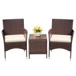 Devoko 3-Piece Outdoor Rattan Patio Furniture Set