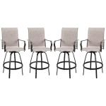 Taupe 4-Piece Patio Swivel Bar Stool Set