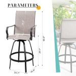 Taupe 4-Piece Patio Swivel Bar Stool Set