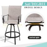 Taupe 4-Piece Patio Swivel Bar Stool Set